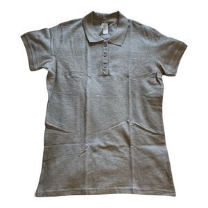 Womens/Ladies Short Sleeve Cotton Polo Shirt, Size XL, Grey, Collared, Gray